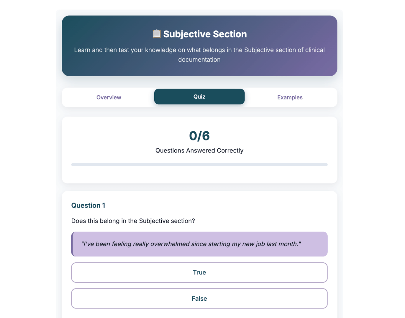 A quiz from the SOAP Notes online course